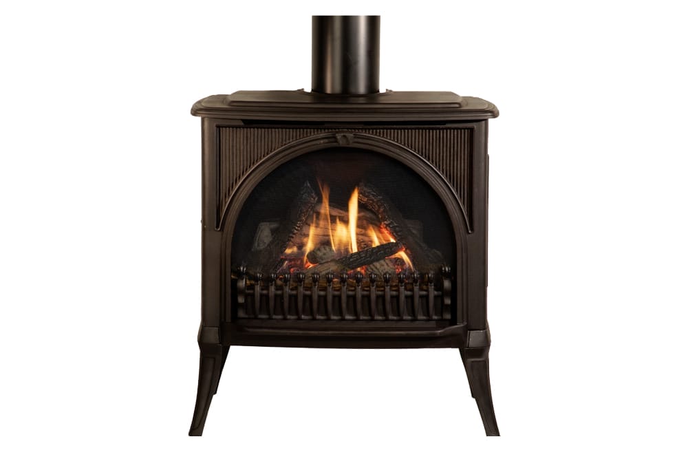 Traditional Arch Majolica Madrona w/ Traditional Logs